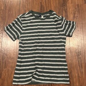 Striped green and white t shirt